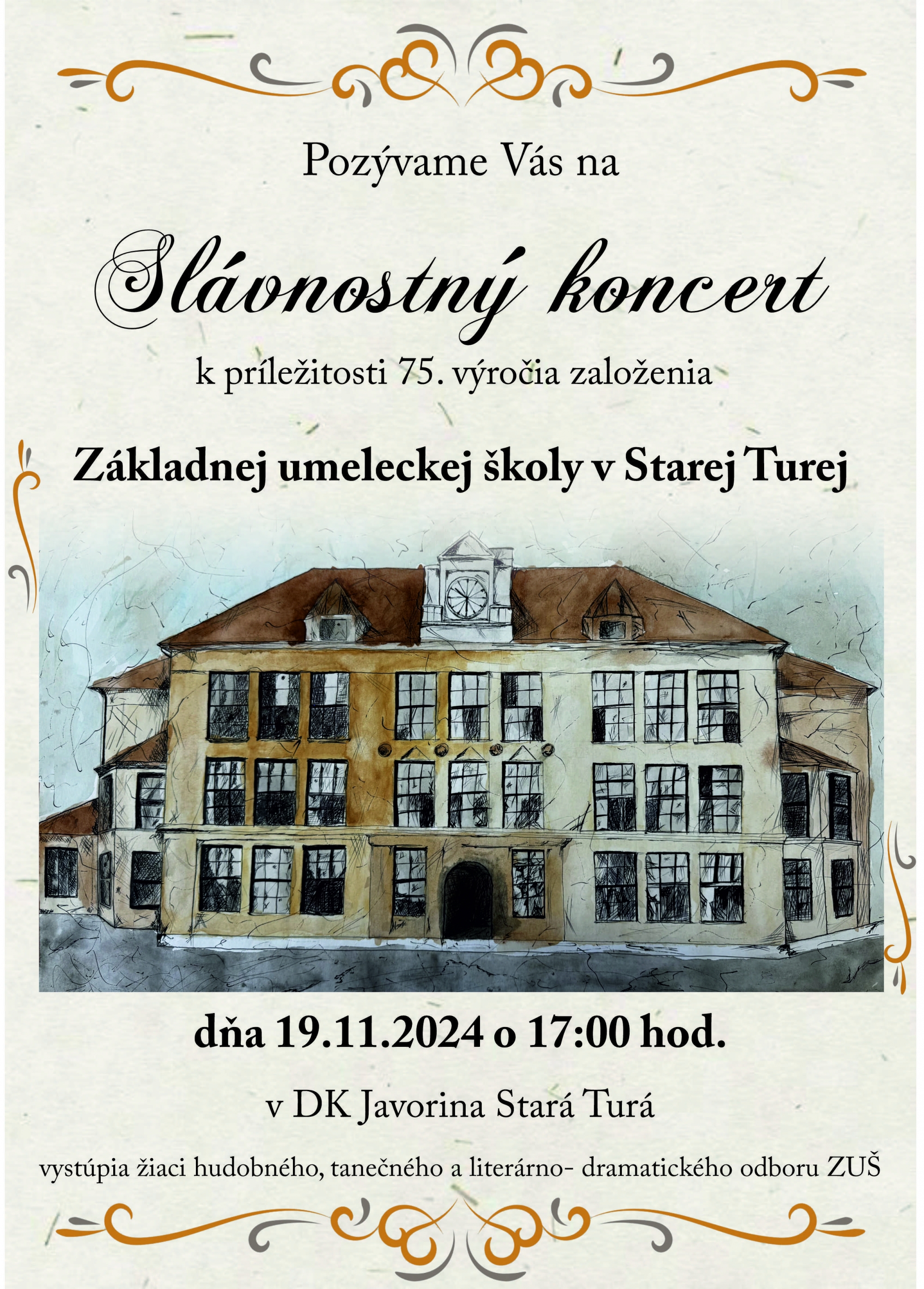 Slávnostný koncert k 75. výročiu založenia Základnej umeleckej školy v Starej Turej