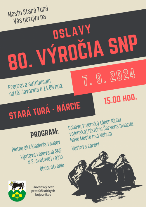 80. výročie Slovenského národného povstania v Nárcií
