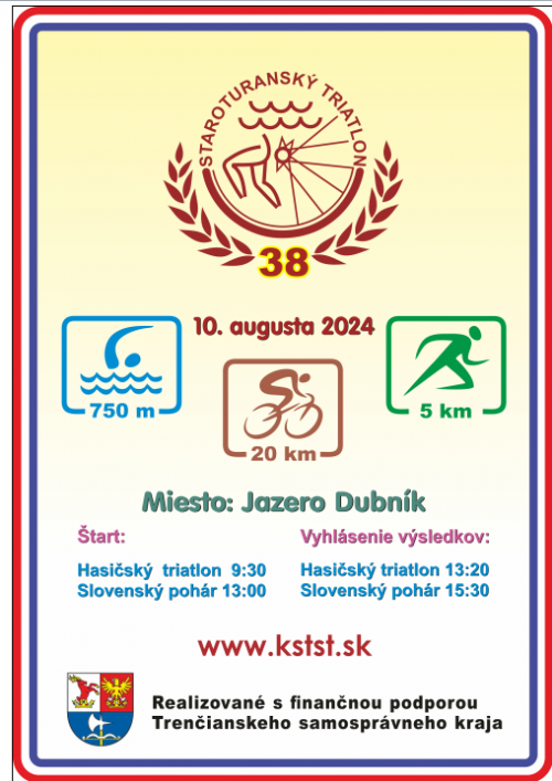 38.ročník - Staroturanský triatlon 10. 8. 2024 
