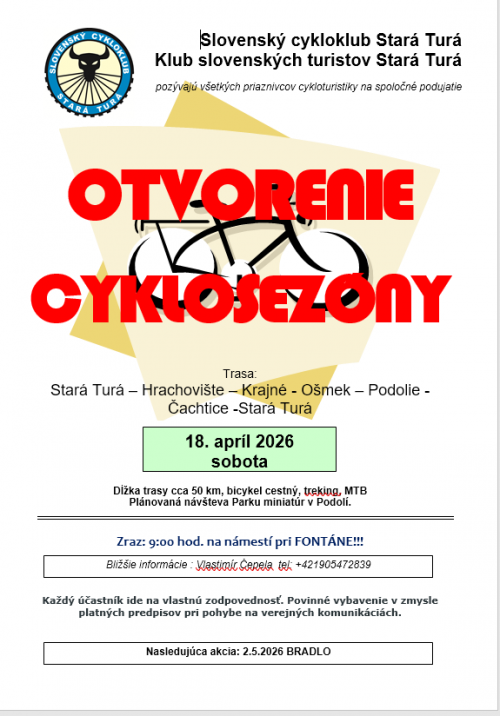 OTVORENIE CYKLOSEZÓNY 2026